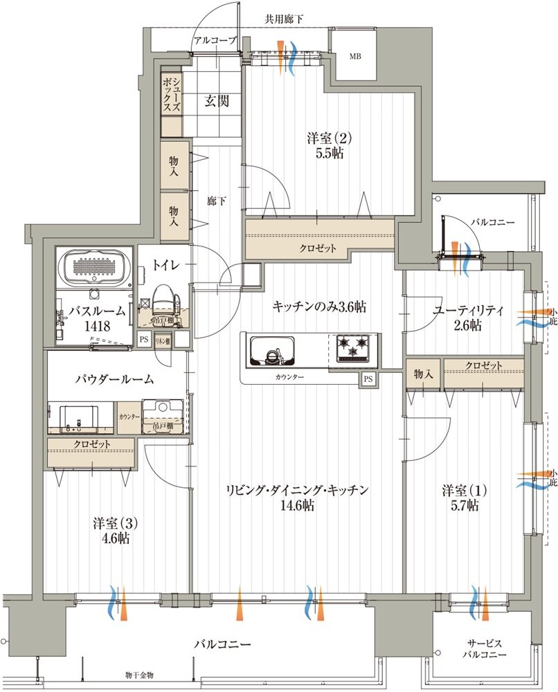 アルファステイツ名取大手町 間取り H TYPE