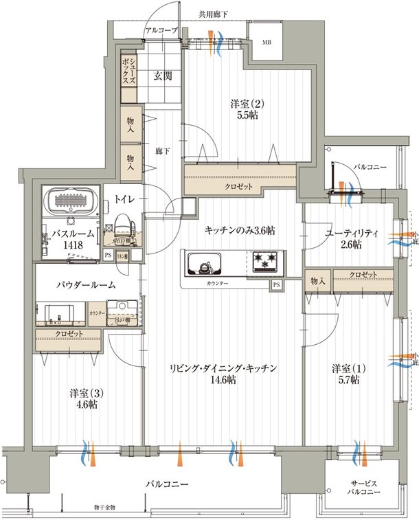 アルファステイツ名取大手町 間取り H TYPE