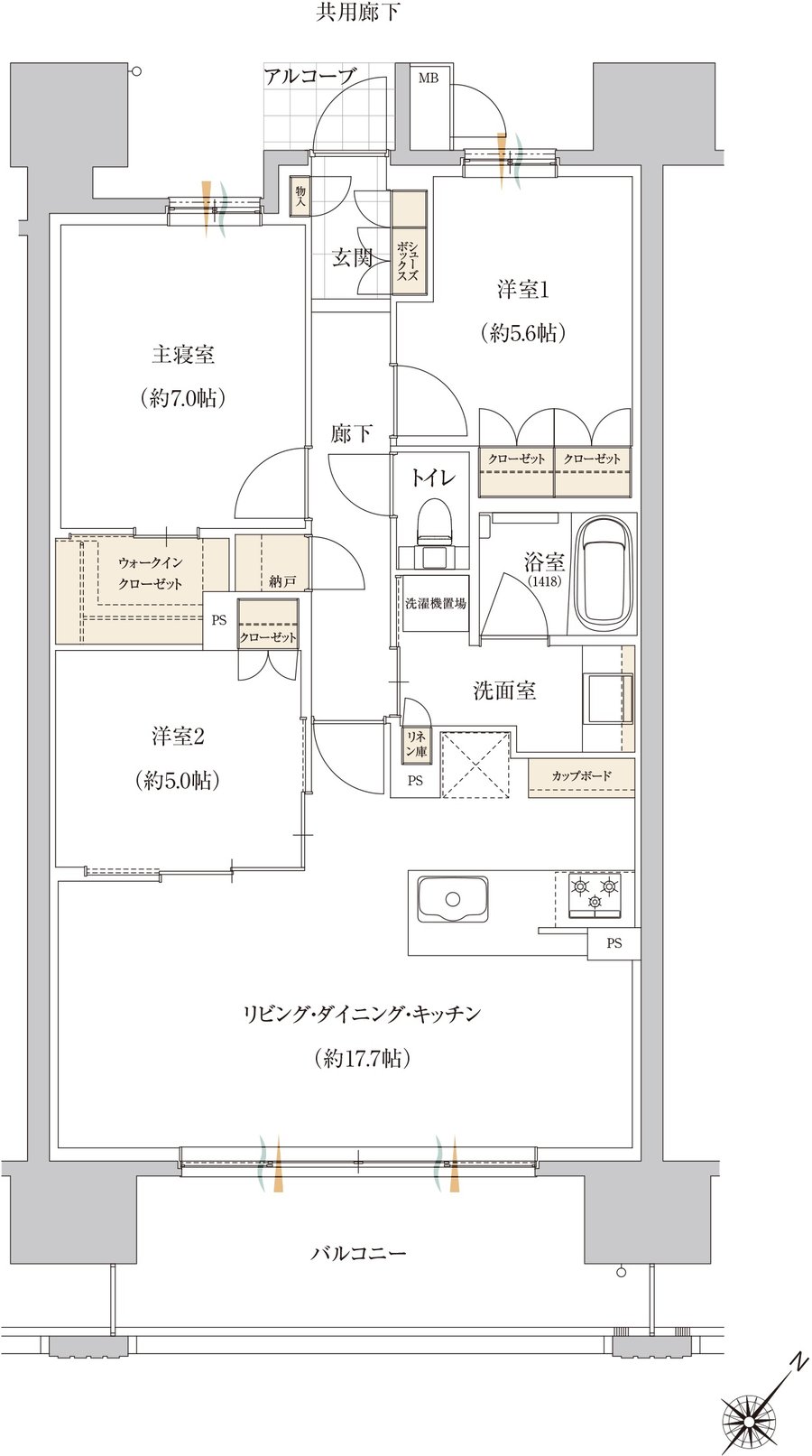 ル・シェモア鴨江III 間取り B type【NORMAL】
