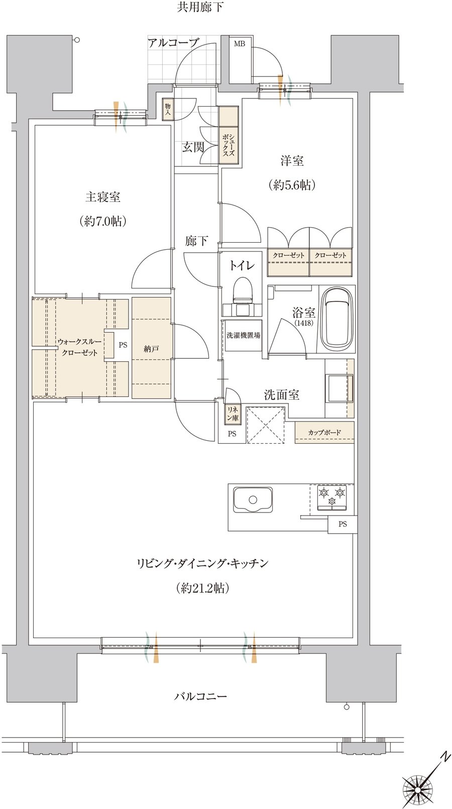 ル・シェモア鴨江III 間取り B type【MENU2】