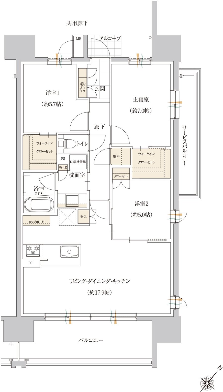 ル・シェモア鴨江III 間取り H type【NORMAL】