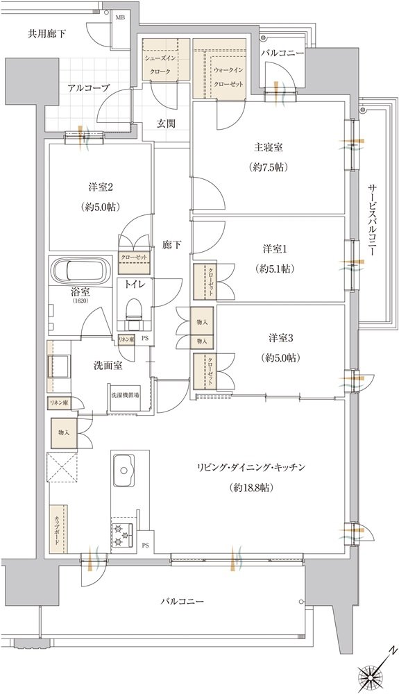 ル・シェモア鴨江III 間取り F type【NORMAL】