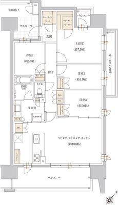 ル・シェモア鴨江III 間取り F type【NORMAL】