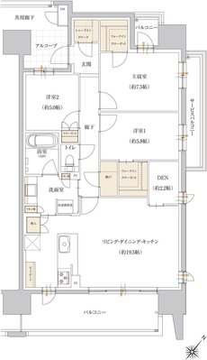ル・シェモア鴨江III 間取り F type【MENU1】
