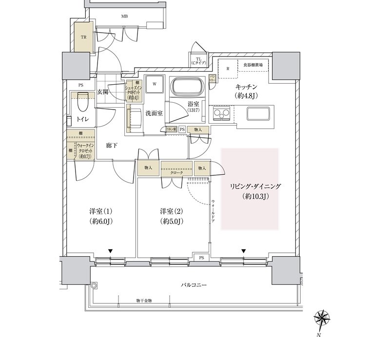 パークホームズ円山表参道フロント 間取り Cタイプ