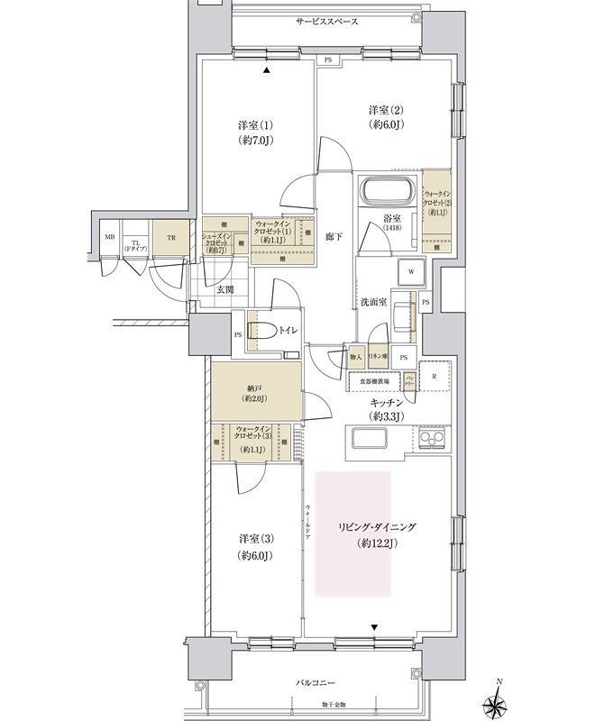 パークホームズ円山表参道フロント 間取り Fタイプ