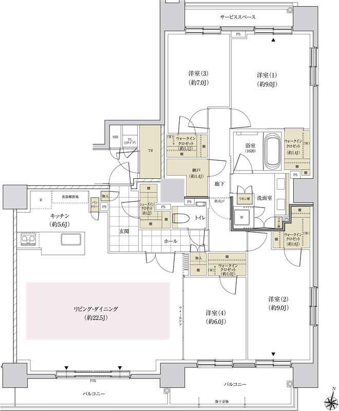 パークホームズ円山表参道フロント 間取り Iタイプ