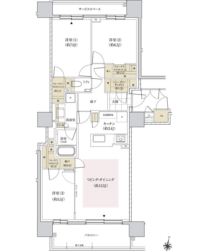 パークホームズ円山表参道フロント 間取り Dタイプ