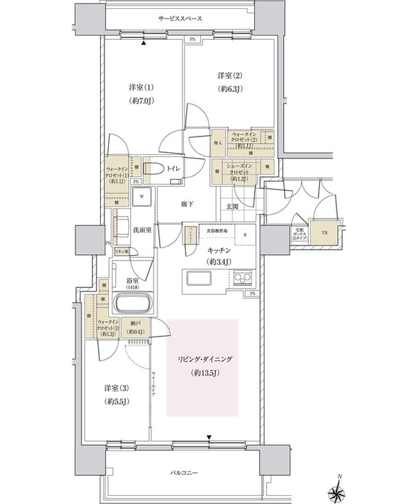 パークホームズ円山表参道フロント 間取り Dタイプ