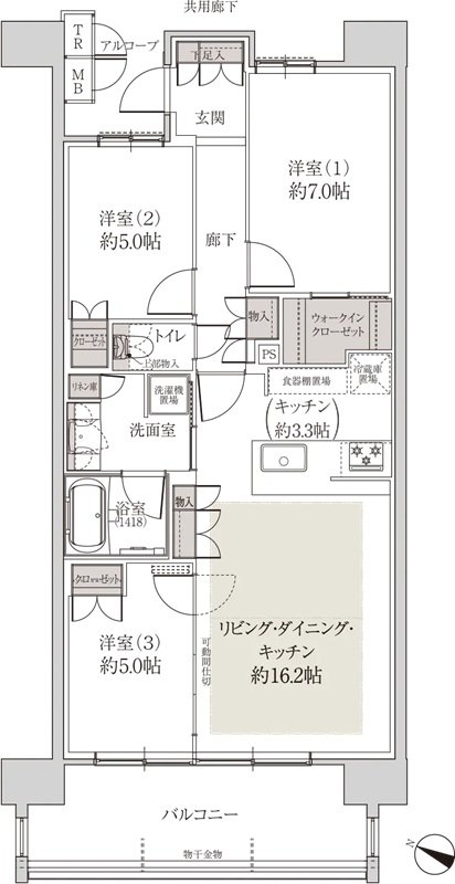 アルバックスタワー刈谷プレミア 間取り B type