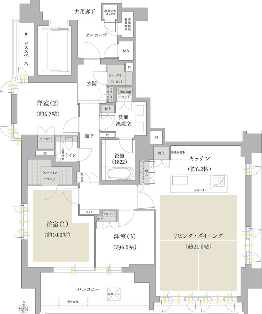 ジオ白壁 間取り E type