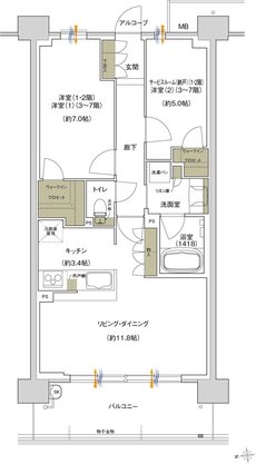 ジェイグラン京都桂川駅前 間取り BC1 type
