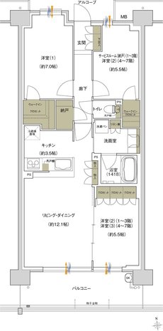 ジェイグラン京都桂川駅前 間取り DB1 type