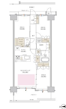 クレヴィアシティ神戸舞子駅前 間取り プリーズコート BF type