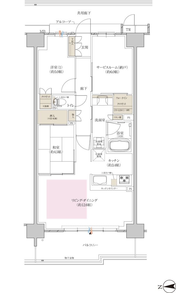 クレヴィアシティ神戸舞子駅前 間取り ブリーズコート BB type