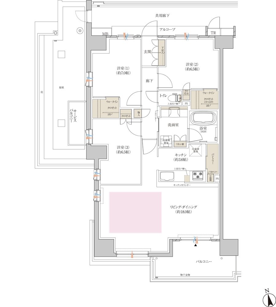 クレヴィアシティ神戸舞子駅前 間取り カルムコート CL type