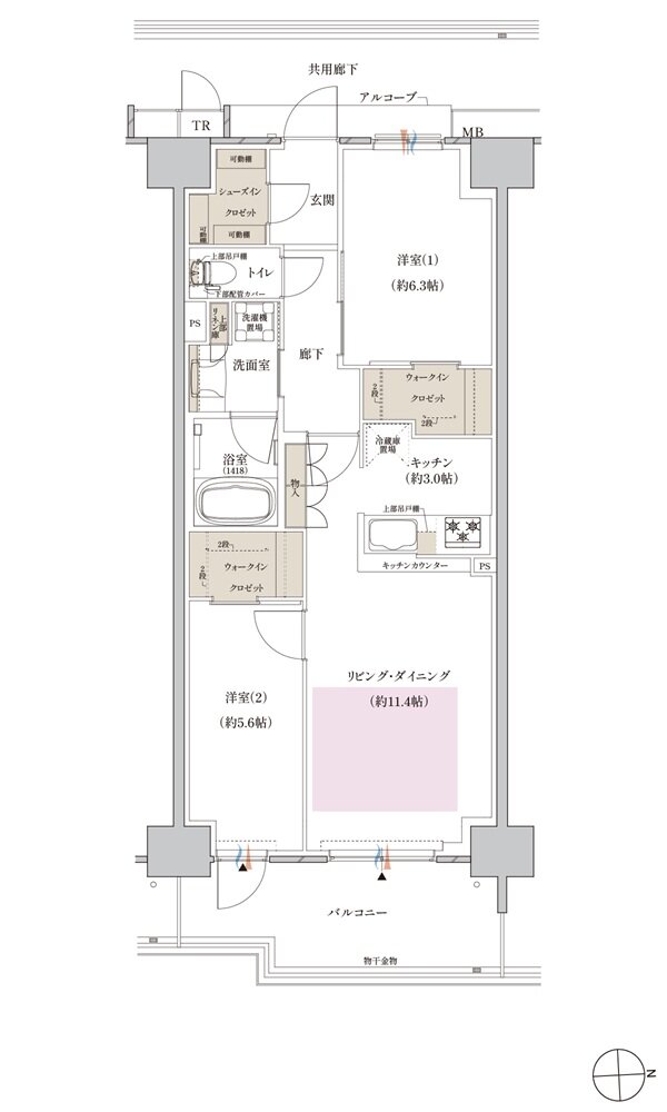 クレヴィアシティ神戸舞子駅前 間取り ディライトコート DF type