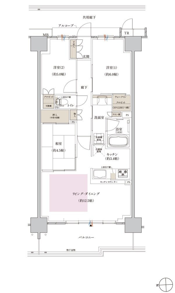 クレヴィアシティ神戸舞子駅前 間取り アジュールコート AD type