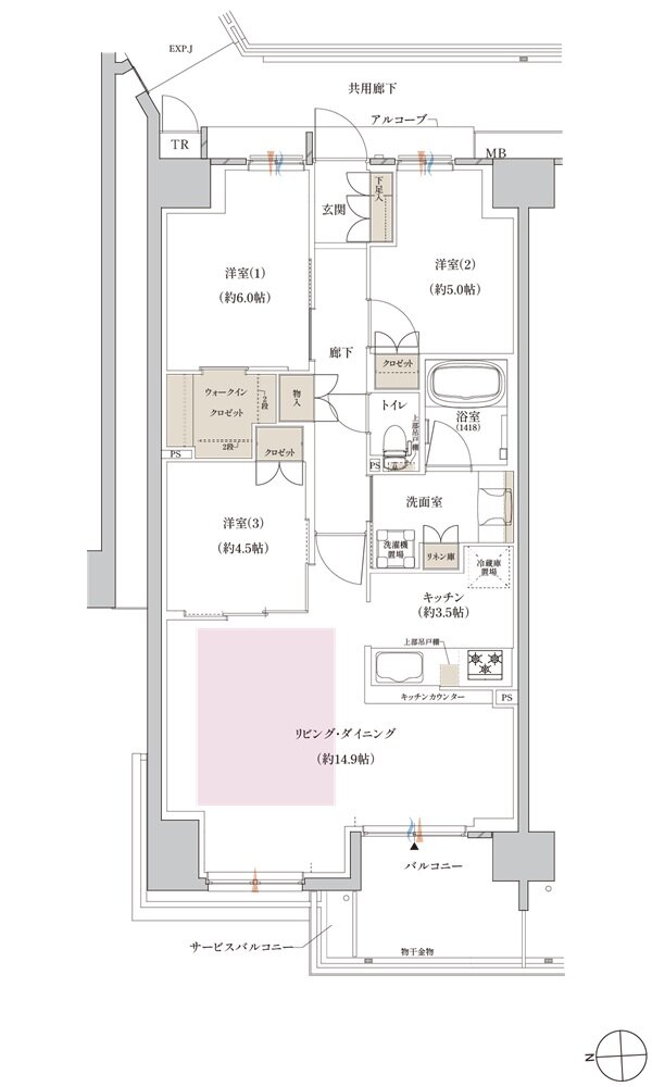 クレヴィアシティ神戸舞子駅前 間取り プリーズコート BA type