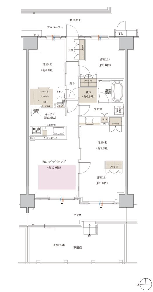 クレヴィアシティ神戸舞子駅前 間取り アジュールコート ABg type
