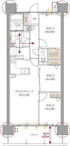 ザ・マークスコート福山 間取り Fタイプ