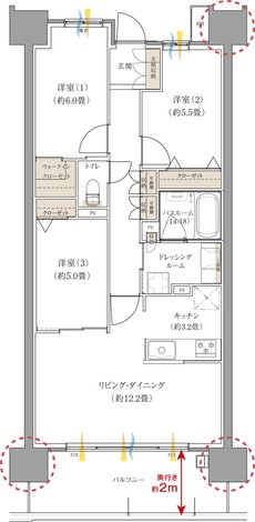 ザ・マークスコート福山 間取り Gタイプ