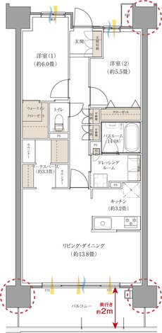 ザ・マークスコート福山 間取り Gタイプ（メニュープラン）