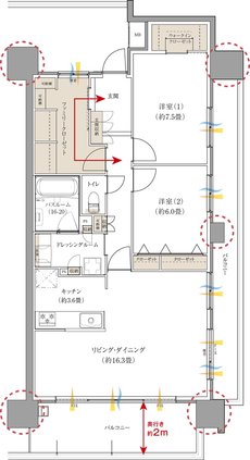 ザ・マークスコート福山 間取り Kタイプ（メニュー1）
