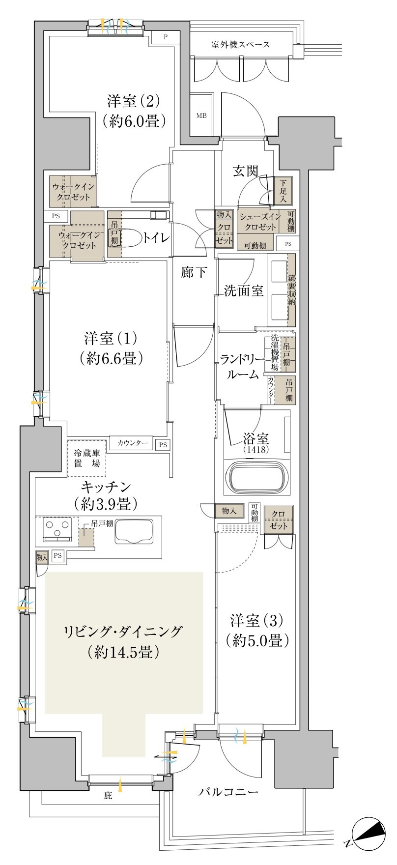 Brillia(ブリリア) 立川 間取り H type