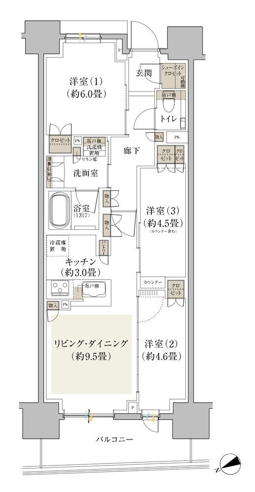 Brillia(ブリリア) 立川 間取り G type