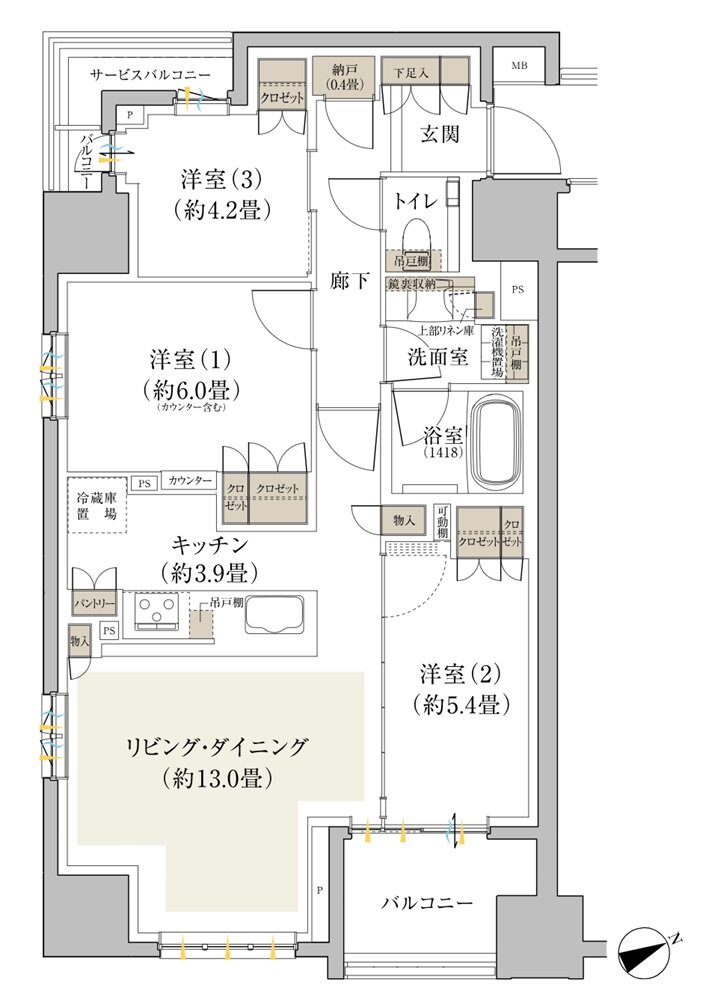 Brillia(ブリリア) 立川 間取り A type