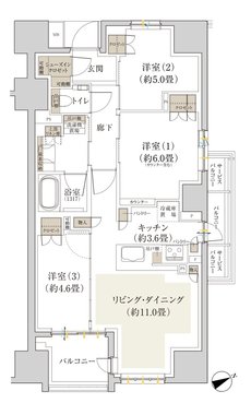 Brillia(ブリリア) 立川 間取り E type