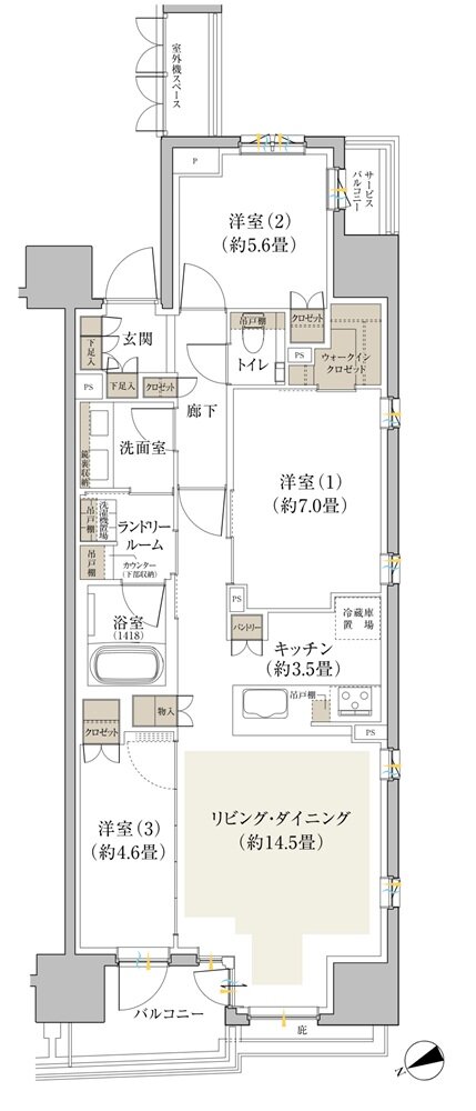 Brillia(ブリリア) 立川 間取り F type