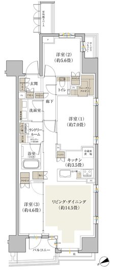 Brillia(ブリリア) 立川 間取り F type