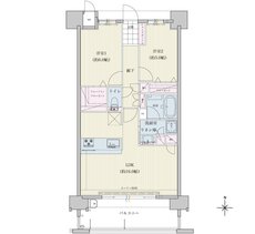 トラストレジデンス三本松II 間取り Bタイプ(2~13F)