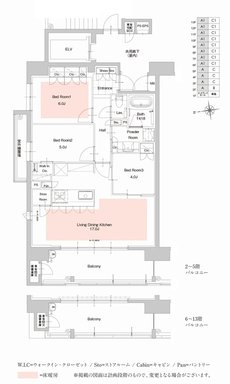 ザ・サンパーク西新 間取り A・A1タイプ
