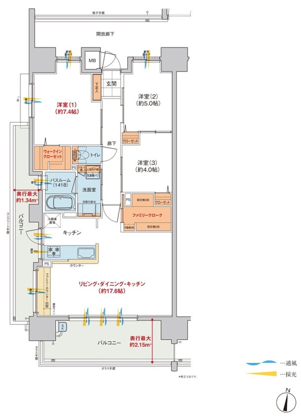 ヴェルディ・ザ・タワー楽々園 間取り F type（12〜20階）
