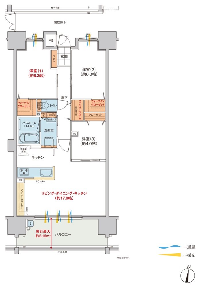 ヴェルディ・ザ・タワー楽々園 間取り B type menu1(4~10階)
