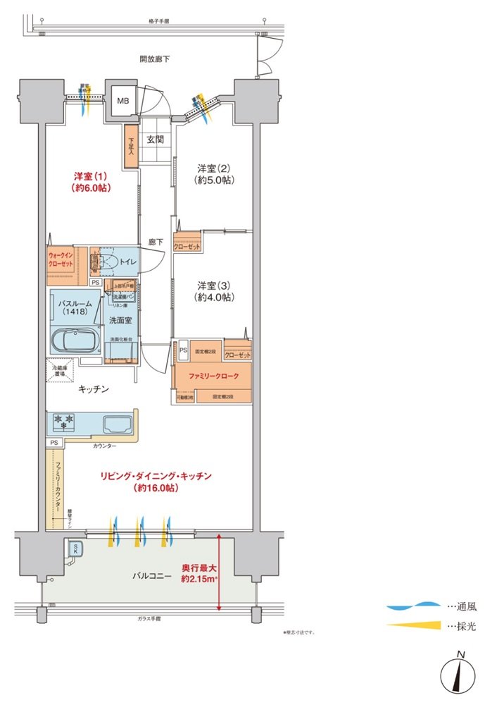 ヴェルディ・ザ・タワー楽々園 間取り D type(2~20階)