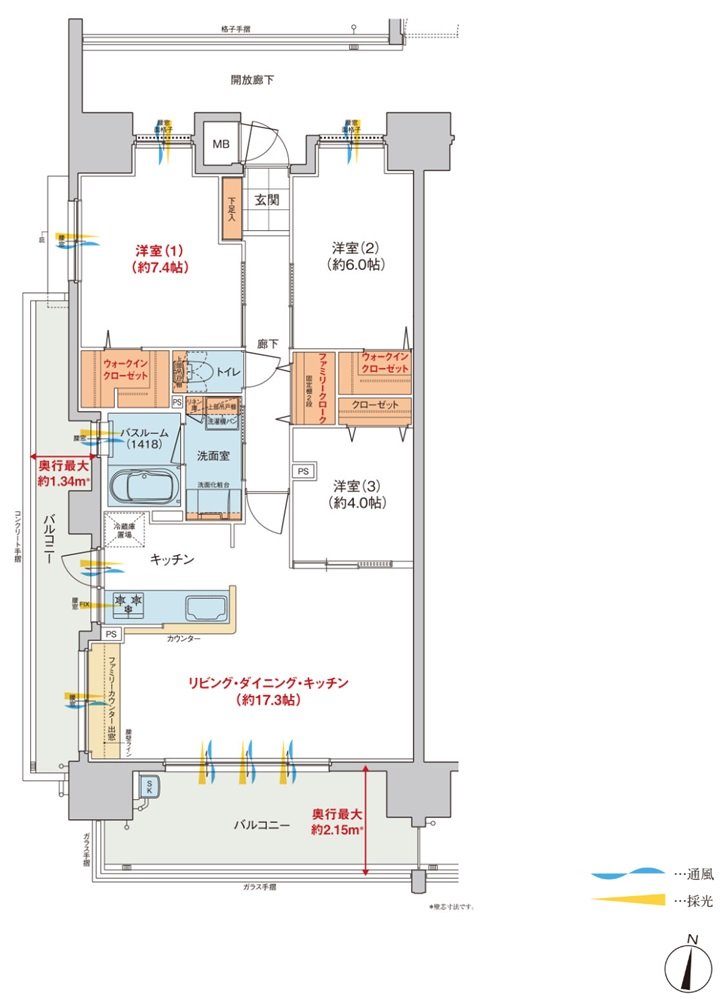 ヴェルディ・ザ・タワー楽々園 間取り F type menu1(12〜20階)