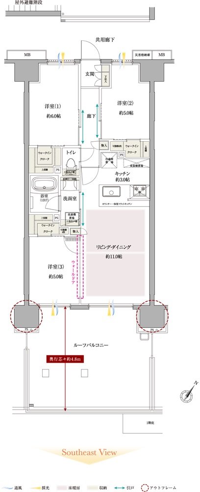 サンクレイドル小田急相模原 間取り Br type