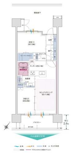 グラディス富山 碧ノ杜 間取り Eタイプ