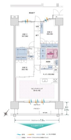 グラディス富山 碧ノ杜 間取り Fタイプ