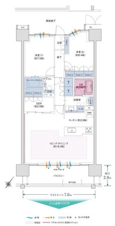 グラディス富山 碧ノ杜 間取り Fタイプ メニュープラン