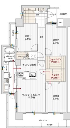 アルファステイツ北長野 間取り A type