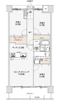 アルファステイツ北長野 間取り C type