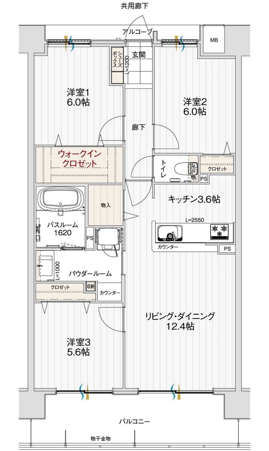 アルファステイツ北長野 間取り E type