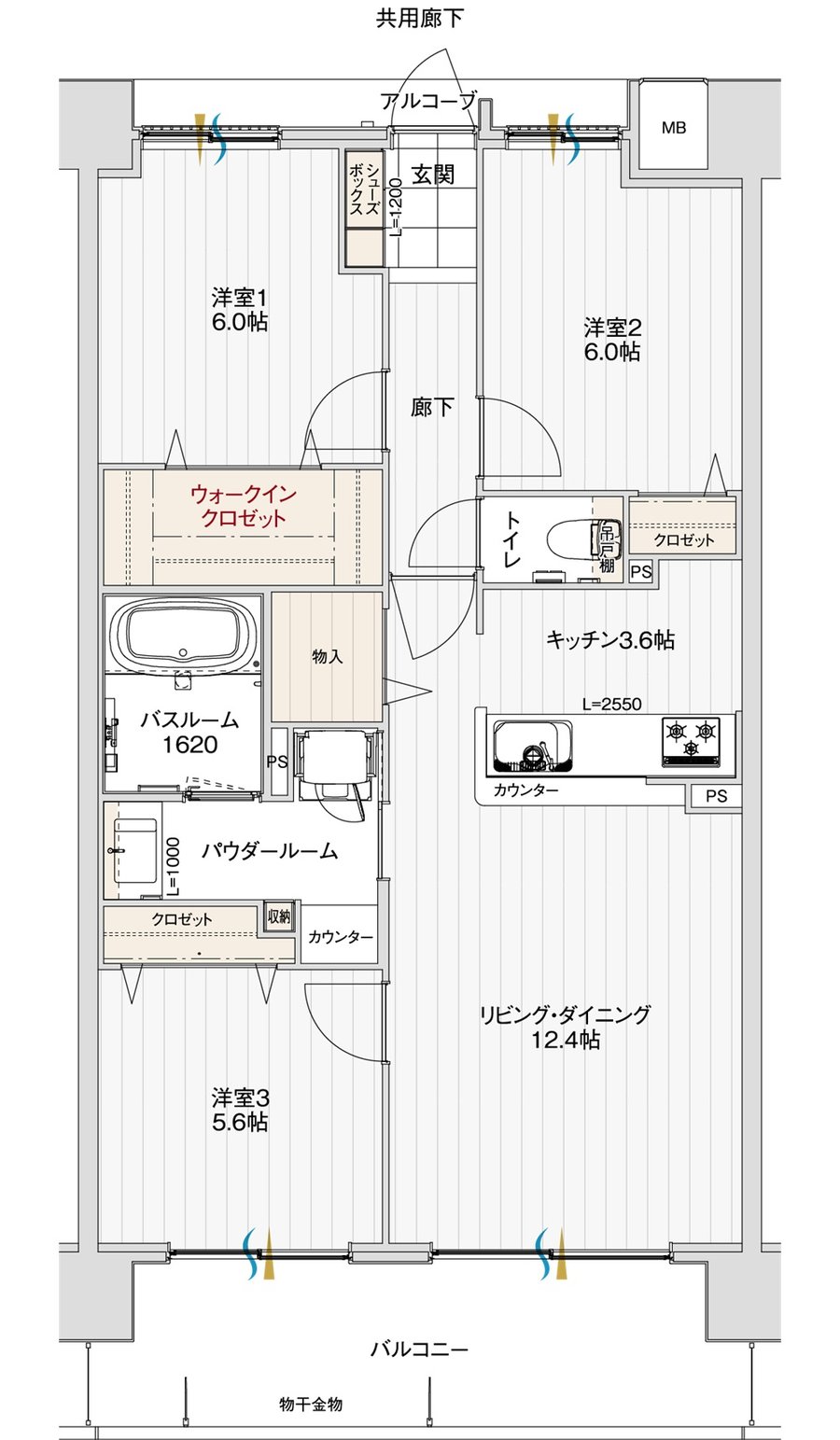 アルファステイツ北長野 間取り E1 type