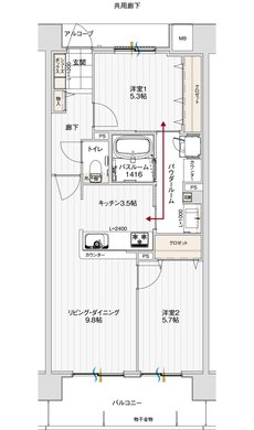 アルファステイツ北長野 間取り G1 type