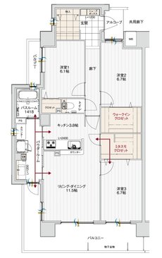 アルファステイツ北長野 間取り A1 type